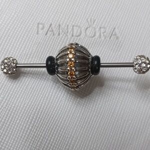 Pandora XL Honey CZ Vintage Silver Show Stopper Charm (2 Listed Separately)